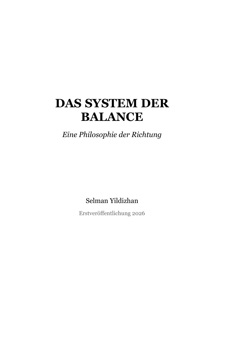 Originalcover: Das System der Balance – Eine Philosophie der Richtung, Selman Yildizhan